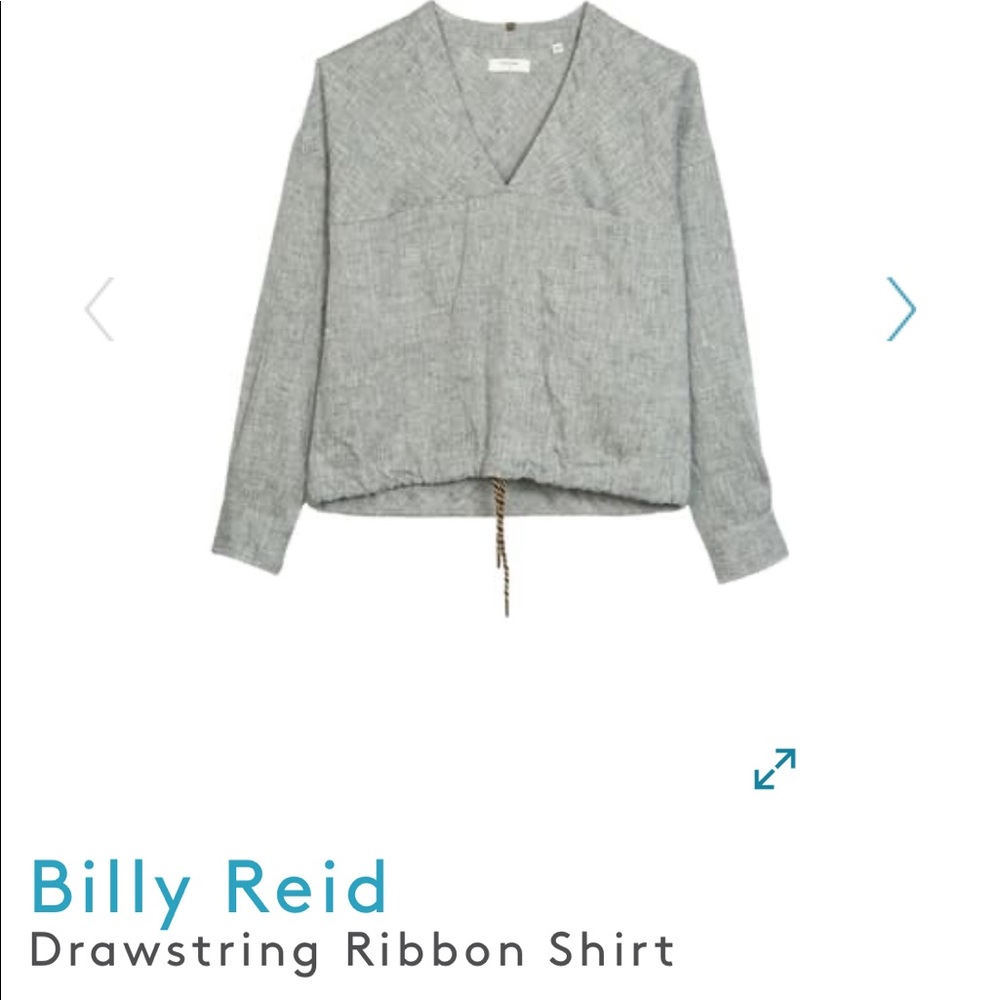 Billy Reid Drawstring Ribbon Shirt - Picture 4 of 6